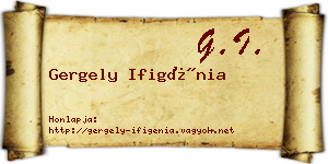 Gergely Ifigénia névjegykártya